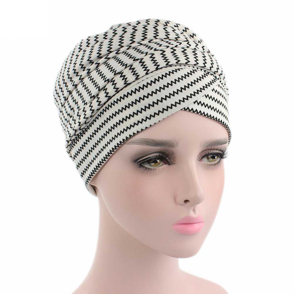 Fashion Printed Women Muslim Hijab Turban Elastic Cotton Head Wrap Hat Headscarf