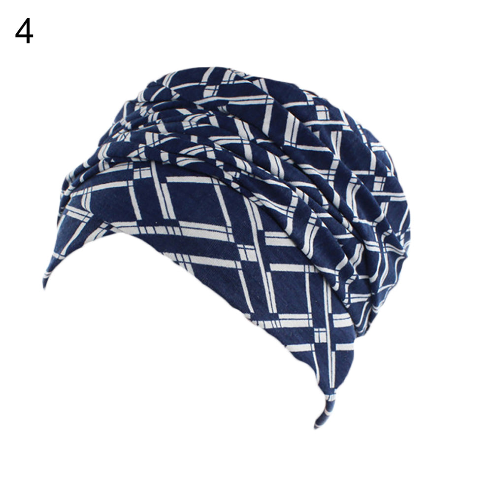 Fashion Printed Women Muslim Hijab Turban Elastic Cotton Head Wrap Hat Headscarf