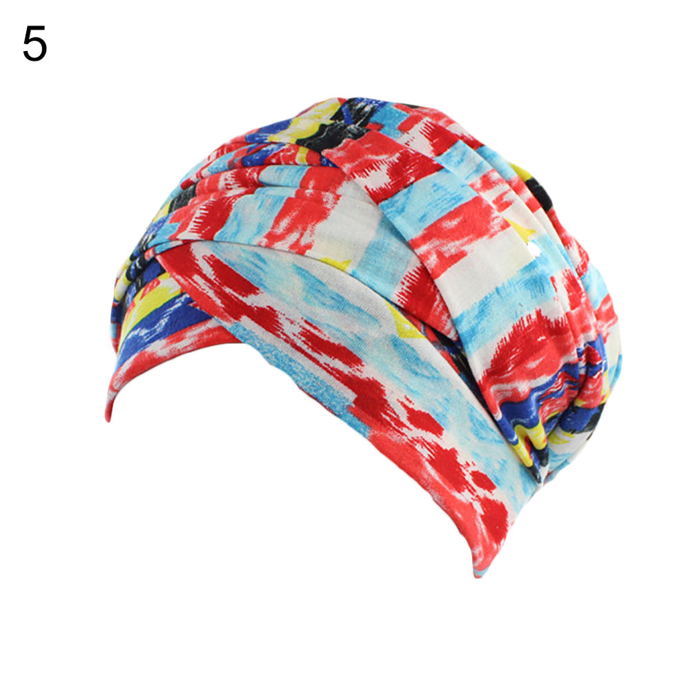Fashion Printed Women Muslim Hijab Turban Elastic Cotton Head Wrap Hat Headscarf