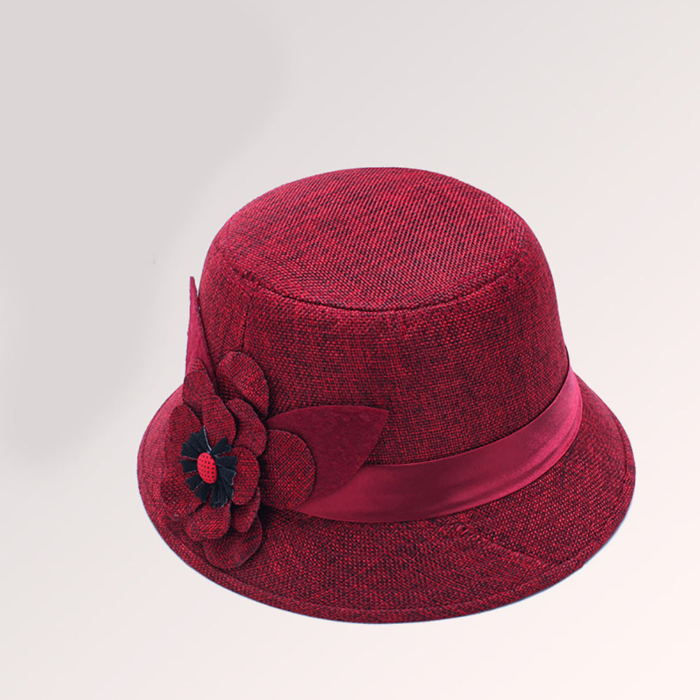 Retro Spring Summer Flower Linen Wide Brim Cocktail Party Travel Ladies Hat Gift