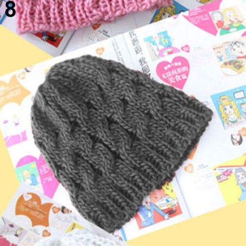 Women's Sweet Knit Crochet Ski Hat Winter Warm Braided Baggy Beret Beanie Cap