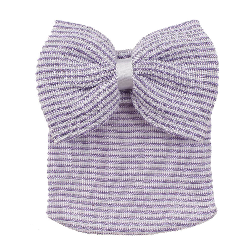 Lovely Newborn Baby Big Bow Striped Beanie Cap Photography Prop Knitted Hat