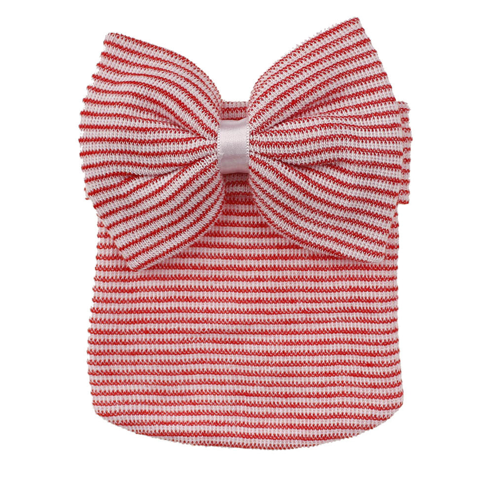 Lovely Newborn Baby Big Bow Striped Beanie Cap Photography Prop Knitted Hat