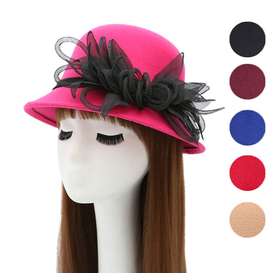 Fashion Women Top Hat Solid Color Party Prom Outdoor Travel Cap Decor Gift