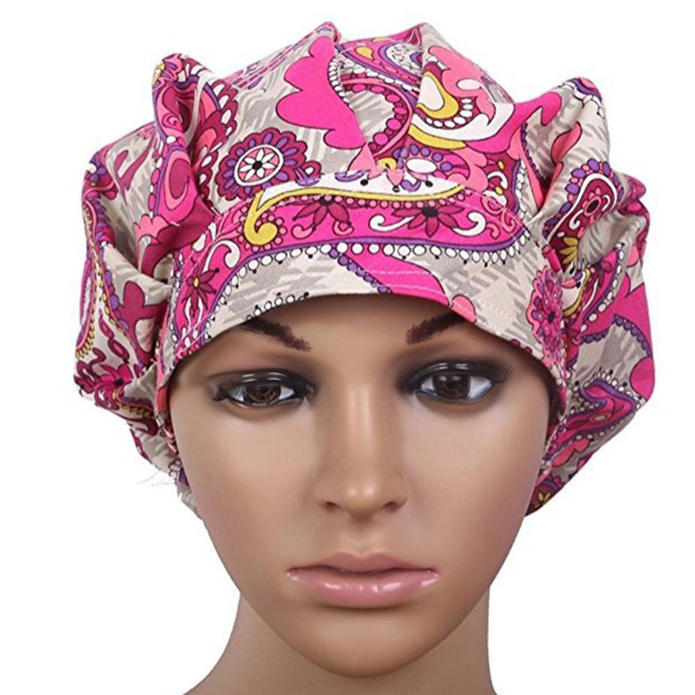 Floral Print Scrub Cap Hospital Medical Surgical Surgery Hat for Doctor Nurses