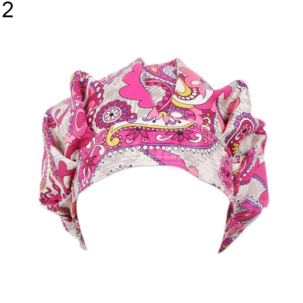 Floral Print Scrub Cap Hospital Medical Surgical Surgery Hat for Doctor Nurses