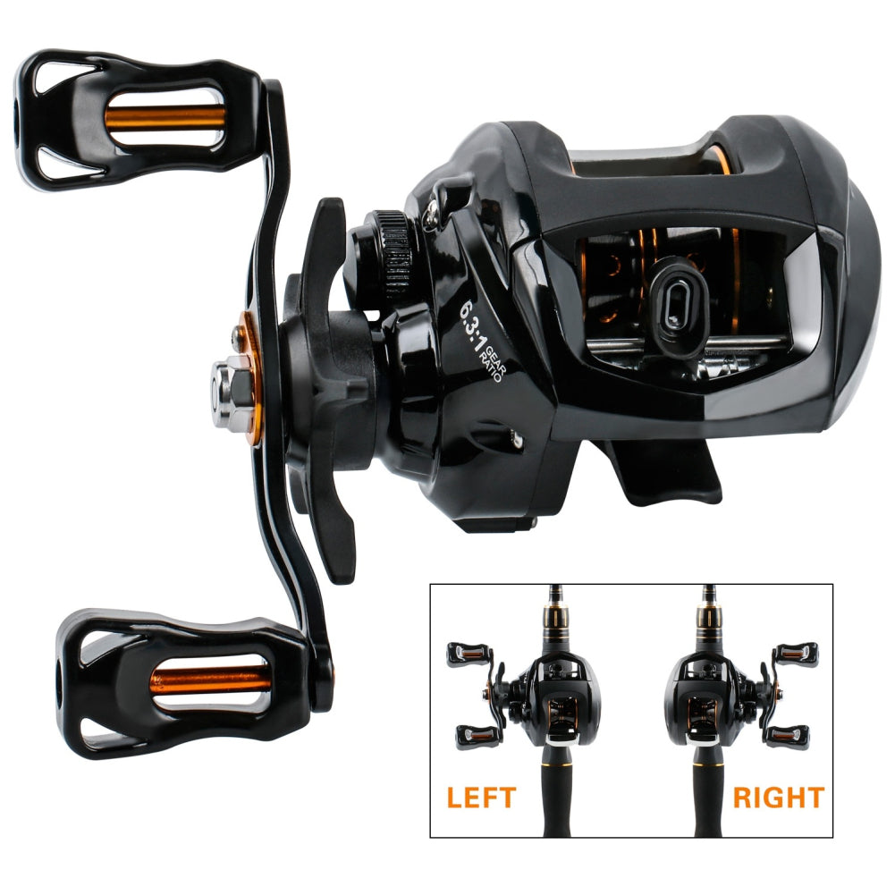 13 Ball Bearing 6.3:1 Ultra-Light Left/Right Hand Baitcasting Fishing Reel