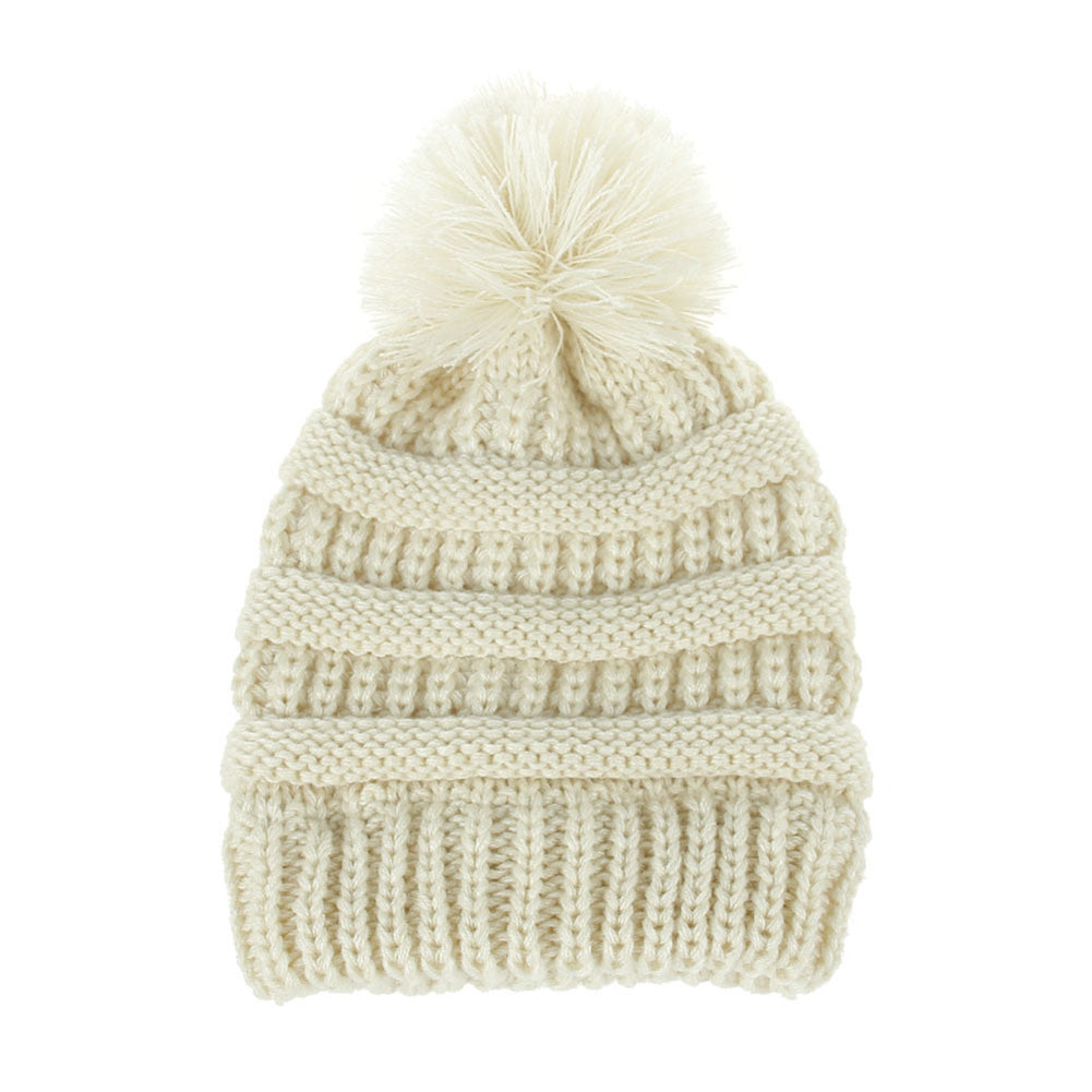 Fashion Winter Warm Baby Boys Girls Knitted Hat Solid Color Crochet Beanie Cap