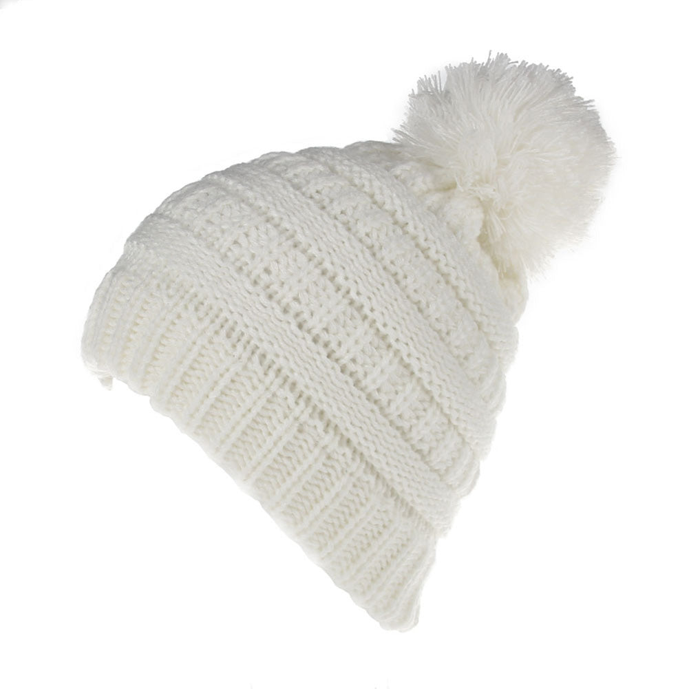 Fashion Winter Warm Baby Boys Girls Knitted Hat Solid Color Crochet Beanie Cap