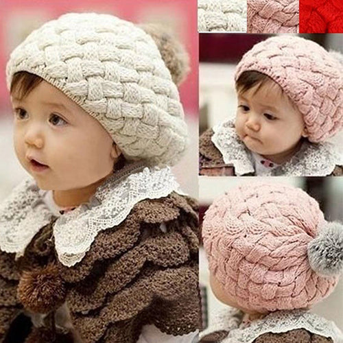 Cute Baby Infant Girls Boys Toddler Winter Warm Knitted Crochet Hat Beanie Cap