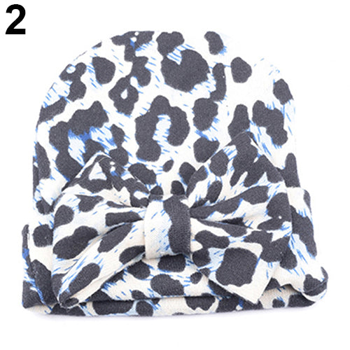 Newborn Baby Toddler Boy Girl Leopard Pattern Bowknot Hat Fashion Headband