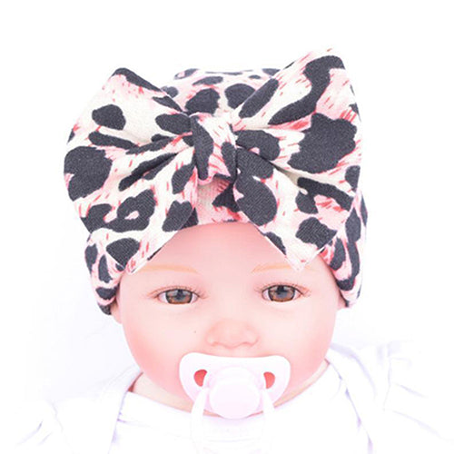 Newborn Baby Toddler Boy Girl Leopard Pattern Bowknot Hat Fashion Headband