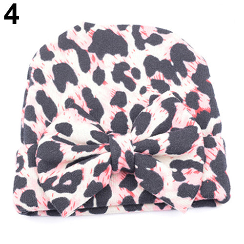 Newborn Baby Toddler Boy Girl Leopard Pattern Bowknot Hat Fashion Headband