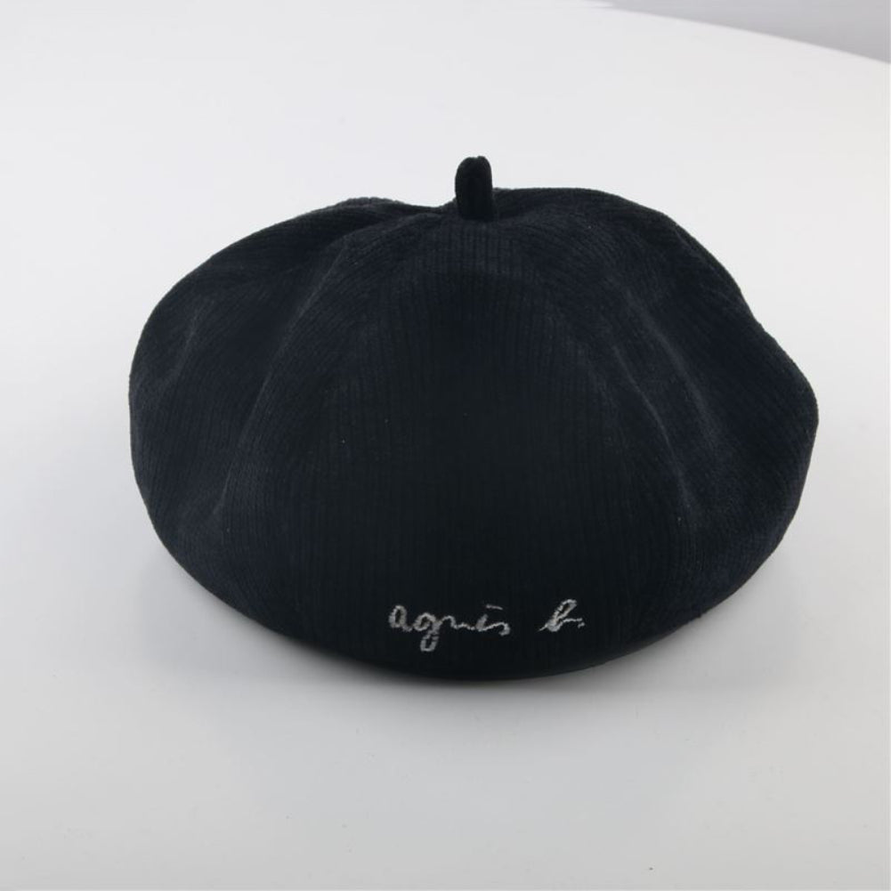 Letter Design Kids Adult Autumn Winter Soft Warm Unisex Round Cap Beret Hat