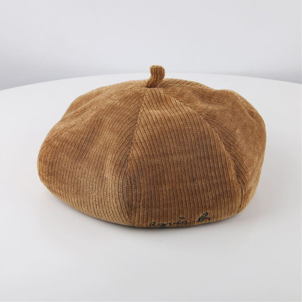 Letter Design Kids Adult Autumn Winter Soft Warm Unisex Round Cap Beret Hat