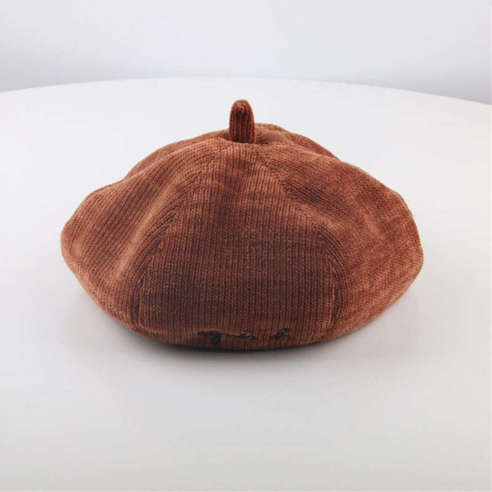 Letter Design Kids Adult Autumn Winter Soft Warm Unisex Round Cap Beret Hat