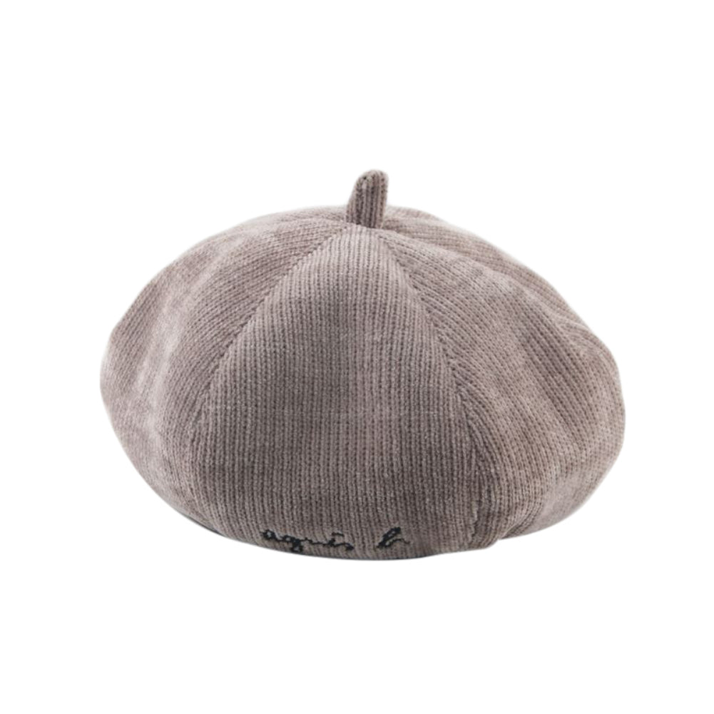 Letter Design Kids Adult Autumn Winter Soft Warm Unisex Round Cap Beret Hat