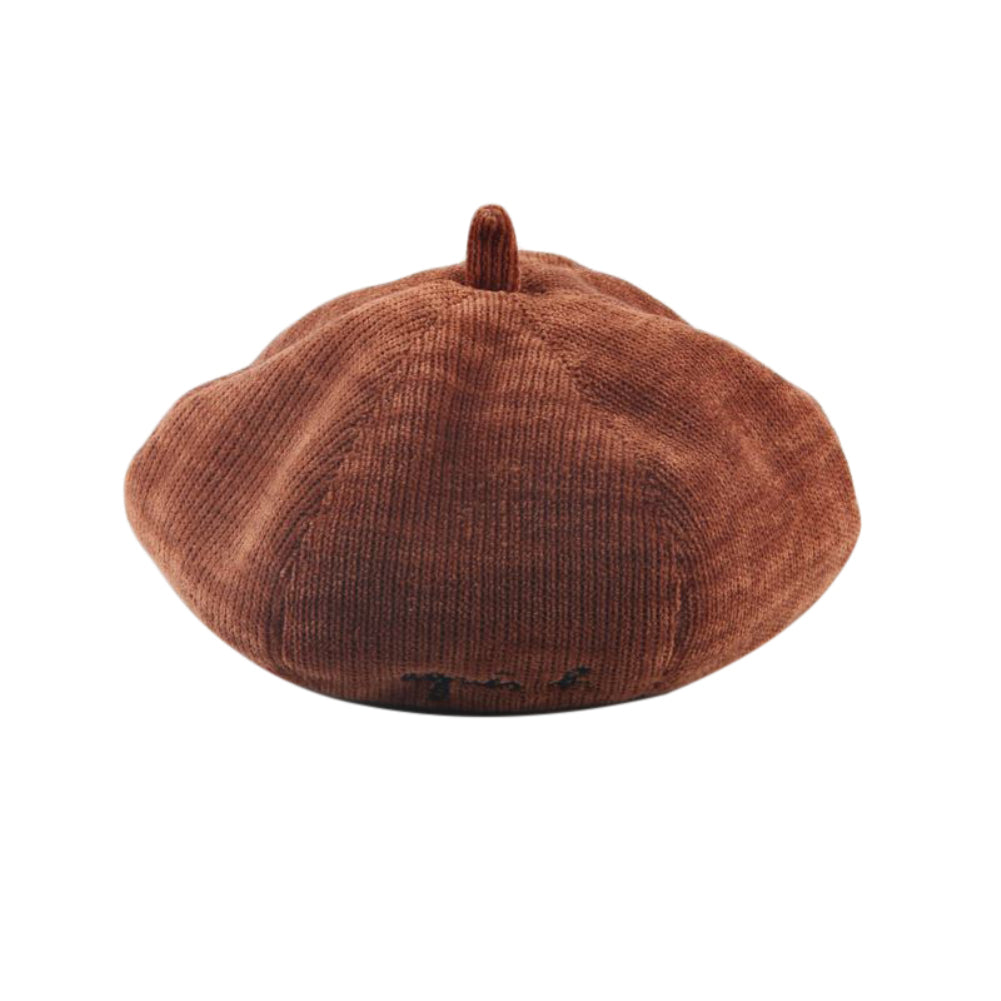 Letter Design Kids Adult Autumn Winter Soft Warm Unisex Round Cap Beret Hat