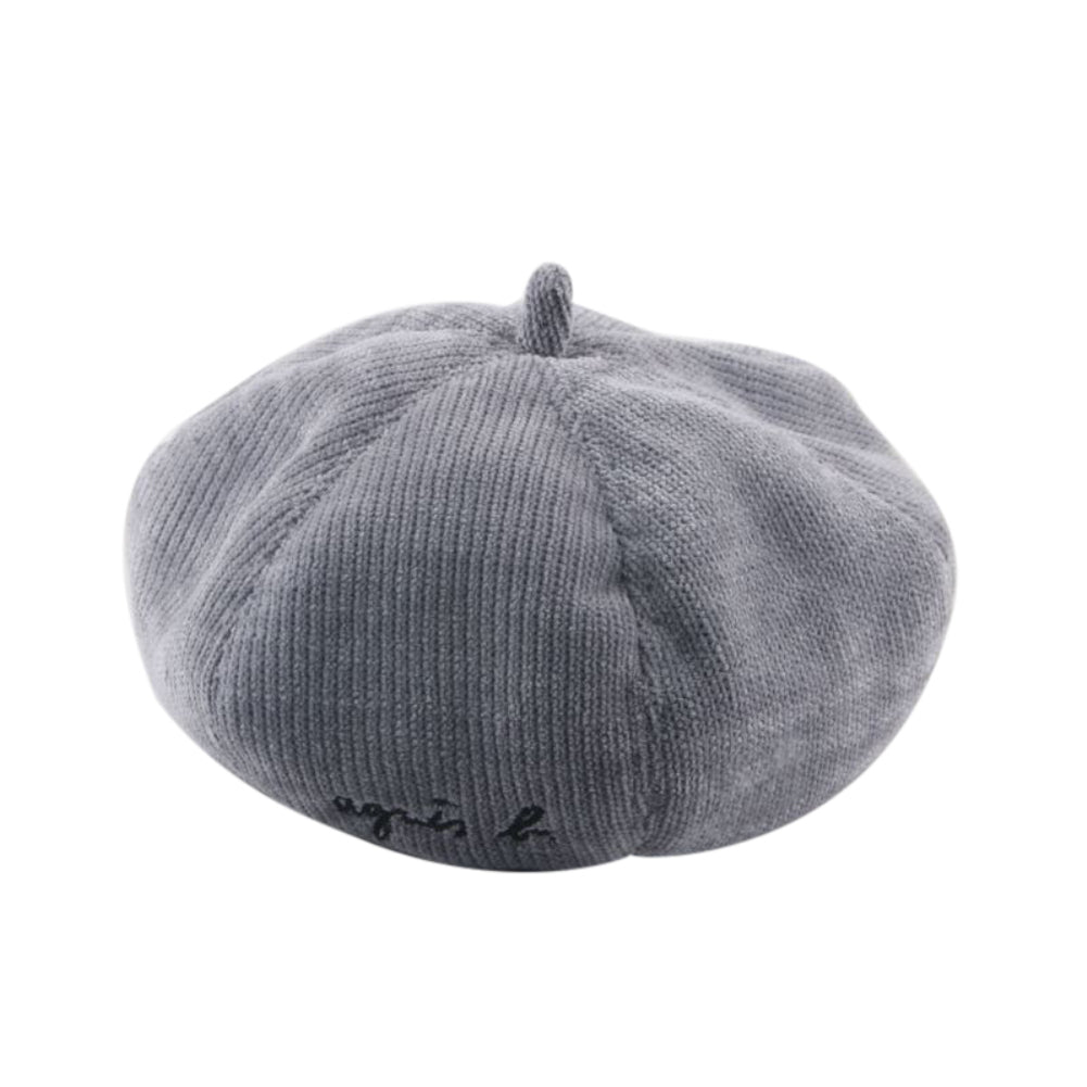 Letter Design Kids Adult Autumn Winter Soft Warm Unisex Round Cap Beret Hat