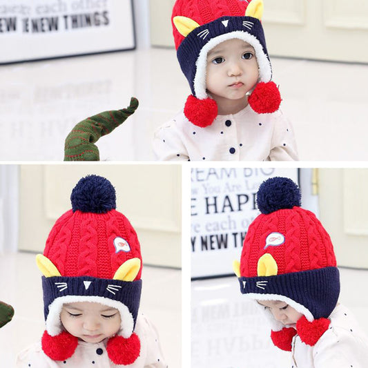 Lovely Cat Fish Baby Boys Girls Warm Soft Winter Knitting Beanie Crochet Cap Hat