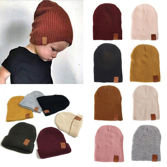 Stylish Knitted Elastic Beanie Cap Children Kids Autumn Winter Soft Warm Hat