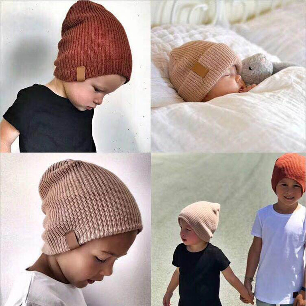 Stylish Knitted Elastic Beanie Cap Children Kids Autumn Winter Soft Warm Hat