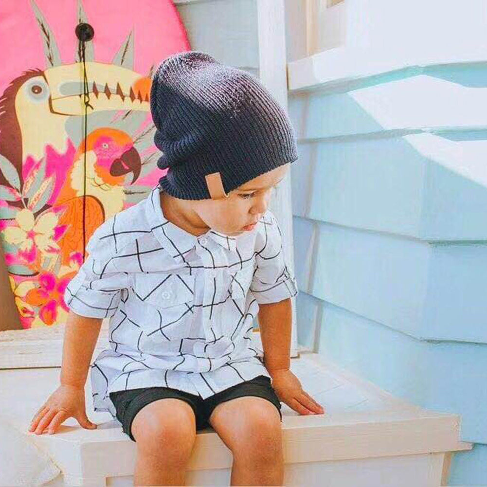 Stylish Knitted Elastic Beanie Cap Children Kids Autumn Winter Soft Warm Hat