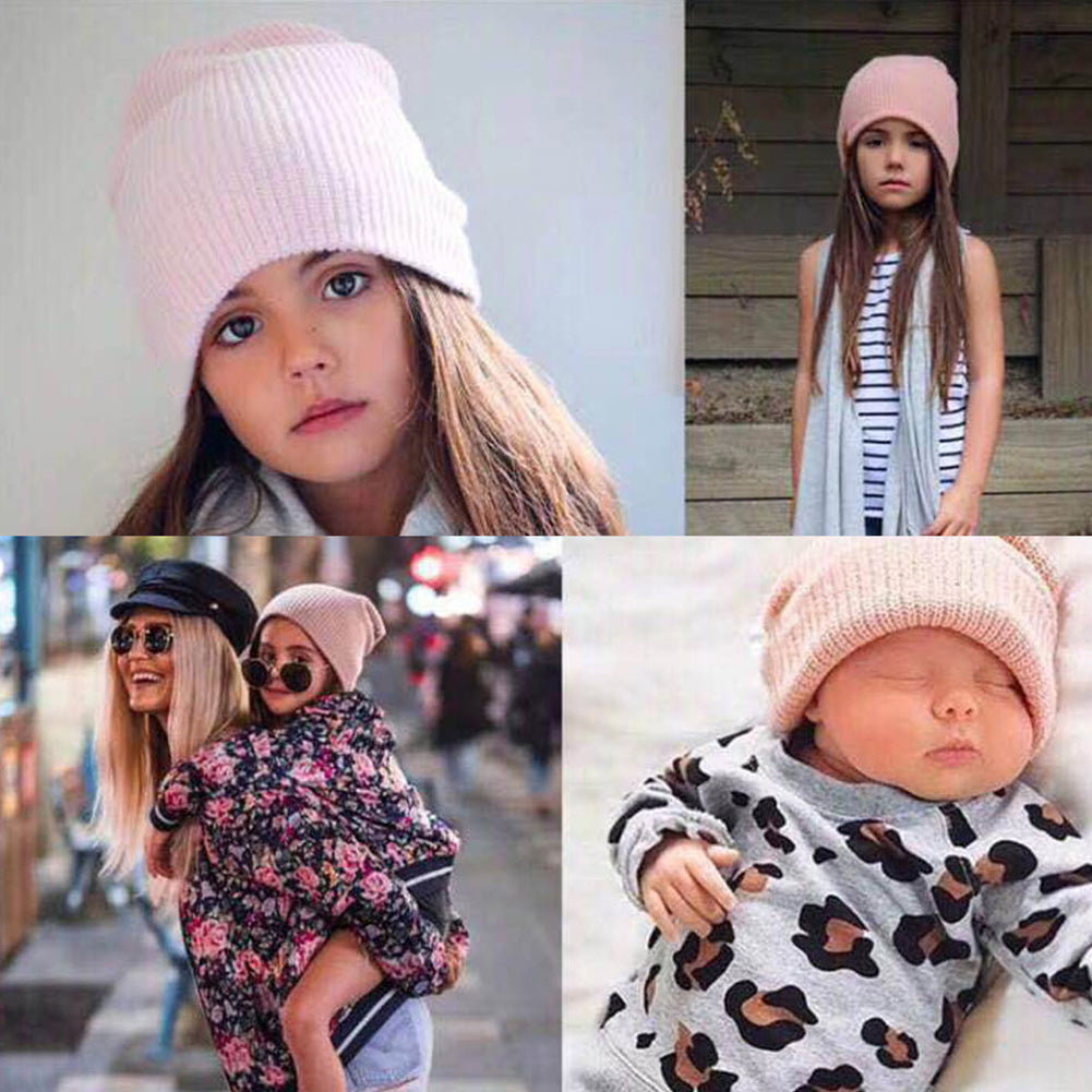 Stylish Knitted Elastic Beanie Cap Children Kids Autumn Winter Soft Warm Hat