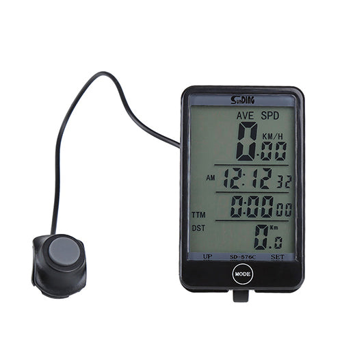 MTB Bike Bicycle Cycling Computer Odometer LCD Backlight Dispaly Speedometer