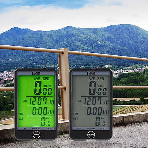 MTB Bike Bicycle Cycling Computer Odometer LCD Backlight Dispaly Speedometer