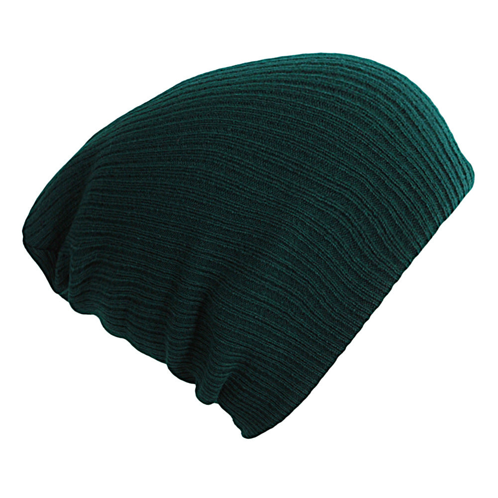 Solid Color Ribbed Elastic Unisex Winter Autumn Knitted Hat Warm Beanie Cap
