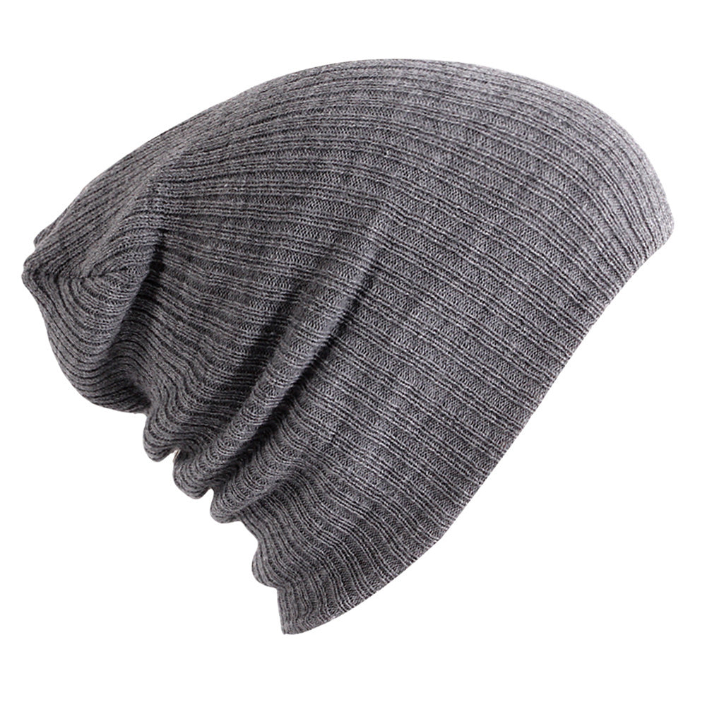 Solid Color Ribbed Elastic Unisex Winter Autumn Knitted Hat Warm Beanie Cap