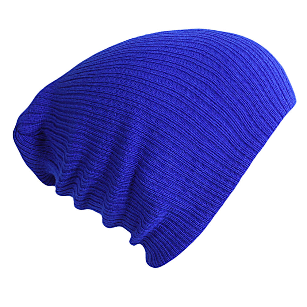 Solid Color Ribbed Elastic Unisex Winter Autumn Knitted Hat Warm Beanie Cap