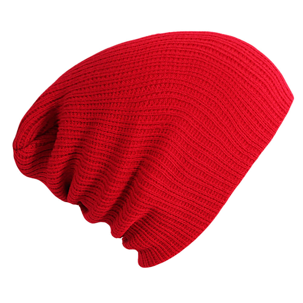 Solid Color Ribbed Elastic Unisex Winter Autumn Knitted Hat Warm Beanie Cap