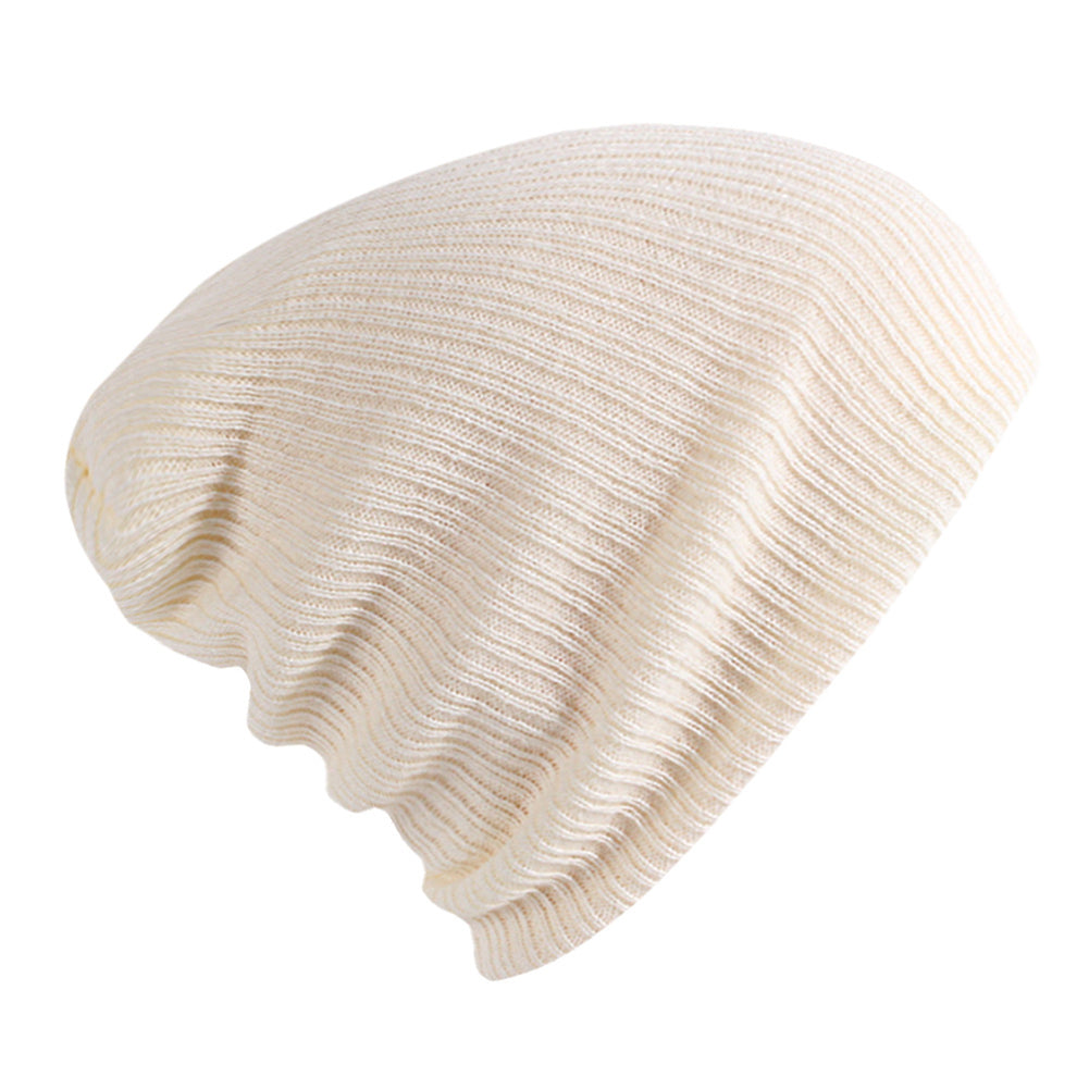 Solid Color Ribbed Elastic Unisex Winter Autumn Knitted Hat Warm Beanie Cap