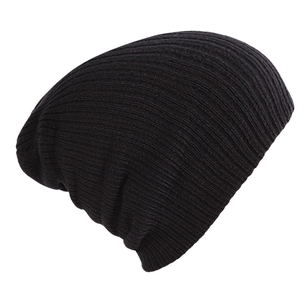 Solid Color Ribbed Elastic Unisex Winter Autumn Knitted Hat Warm Beanie Cap