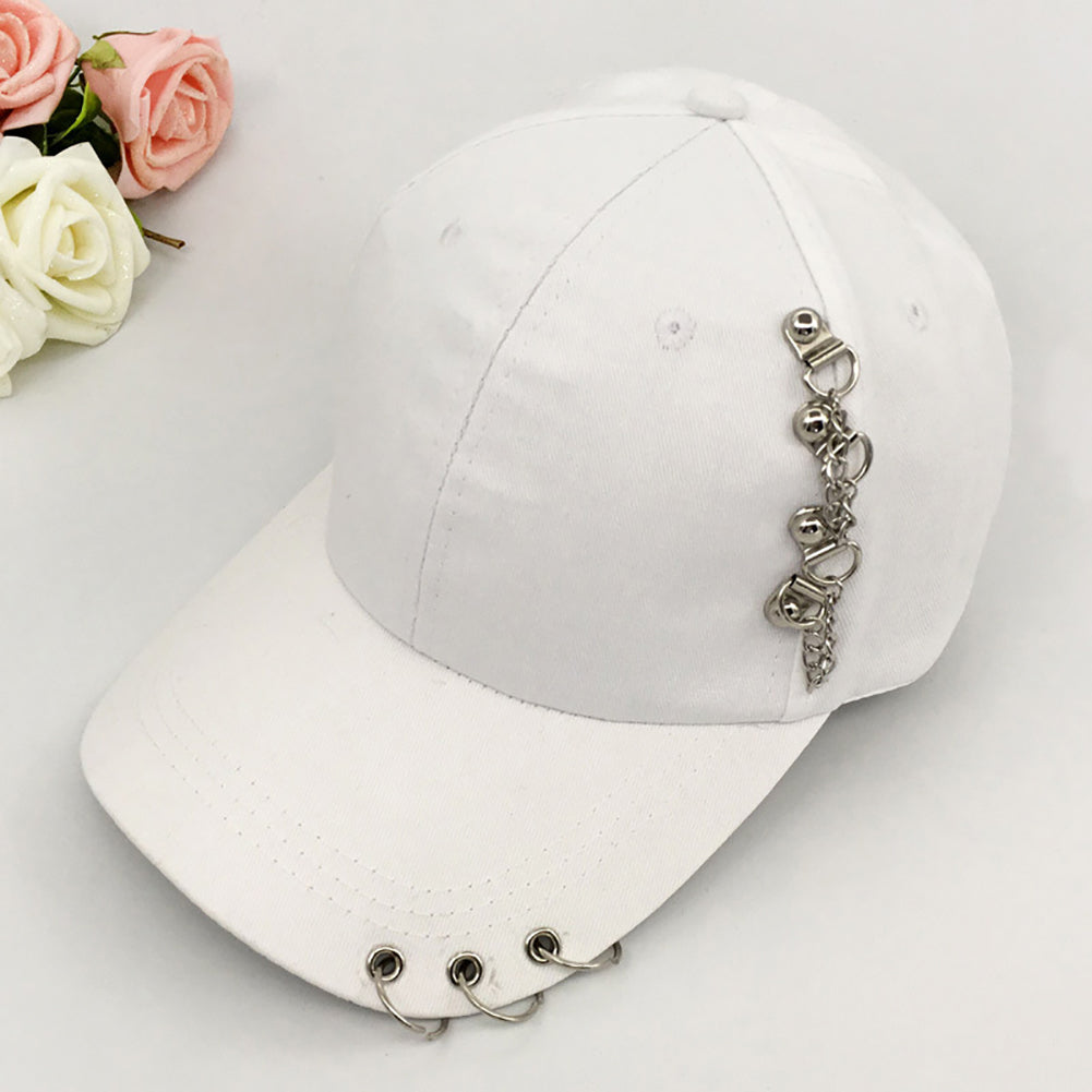 Fashion Metal Ring Hip-Hop Baseball Cap Anti-UV Light Outdoor Women Sports Hat