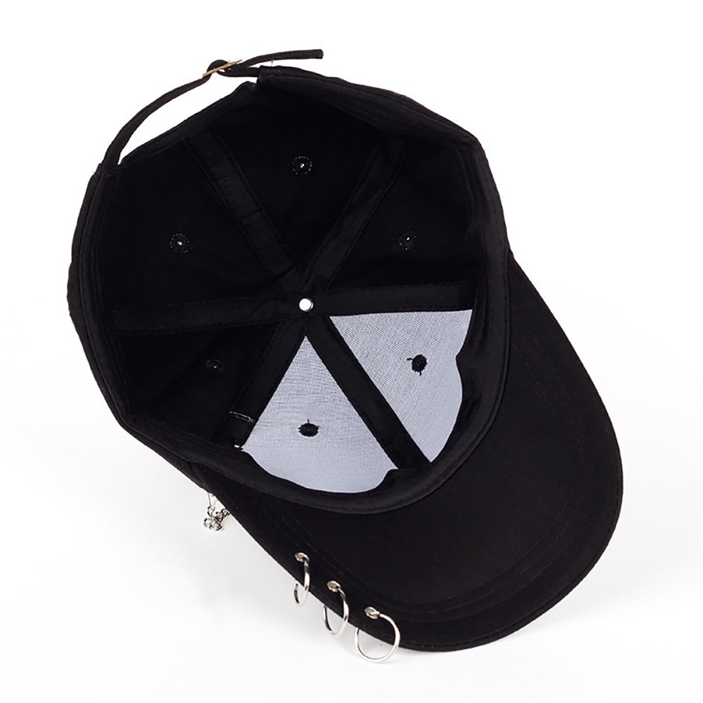 Fashion Metal Ring Hip-Hop Baseball Cap Anti-UV Light Outdoor Women Sports Hat