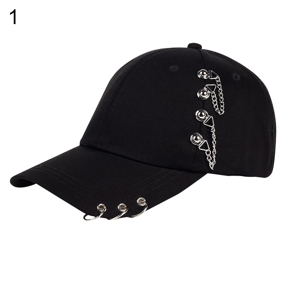 Fashion Metal Ring Hip-Hop Baseball Cap Anti-UV Light Outdoor Women Sports Hat