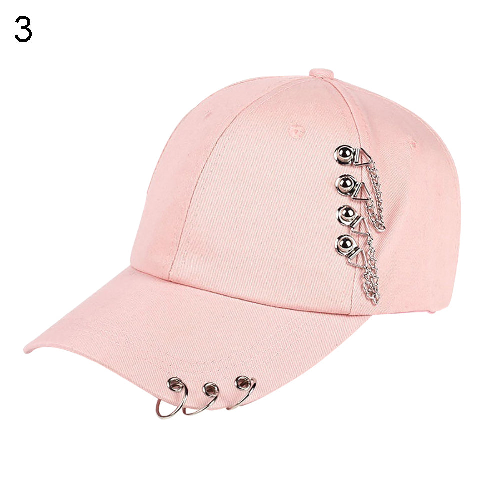 Fashion Metal Ring Hip-Hop Baseball Cap Anti-UV Light Outdoor Women Sports Hat