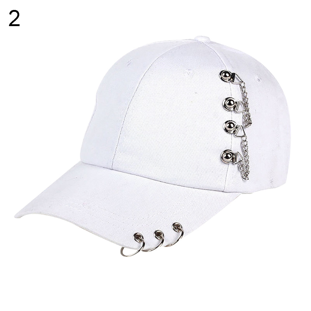 Fashion Metal Ring Hip-Hop Baseball Cap Anti-UV Light Outdoor Women Sports Hat