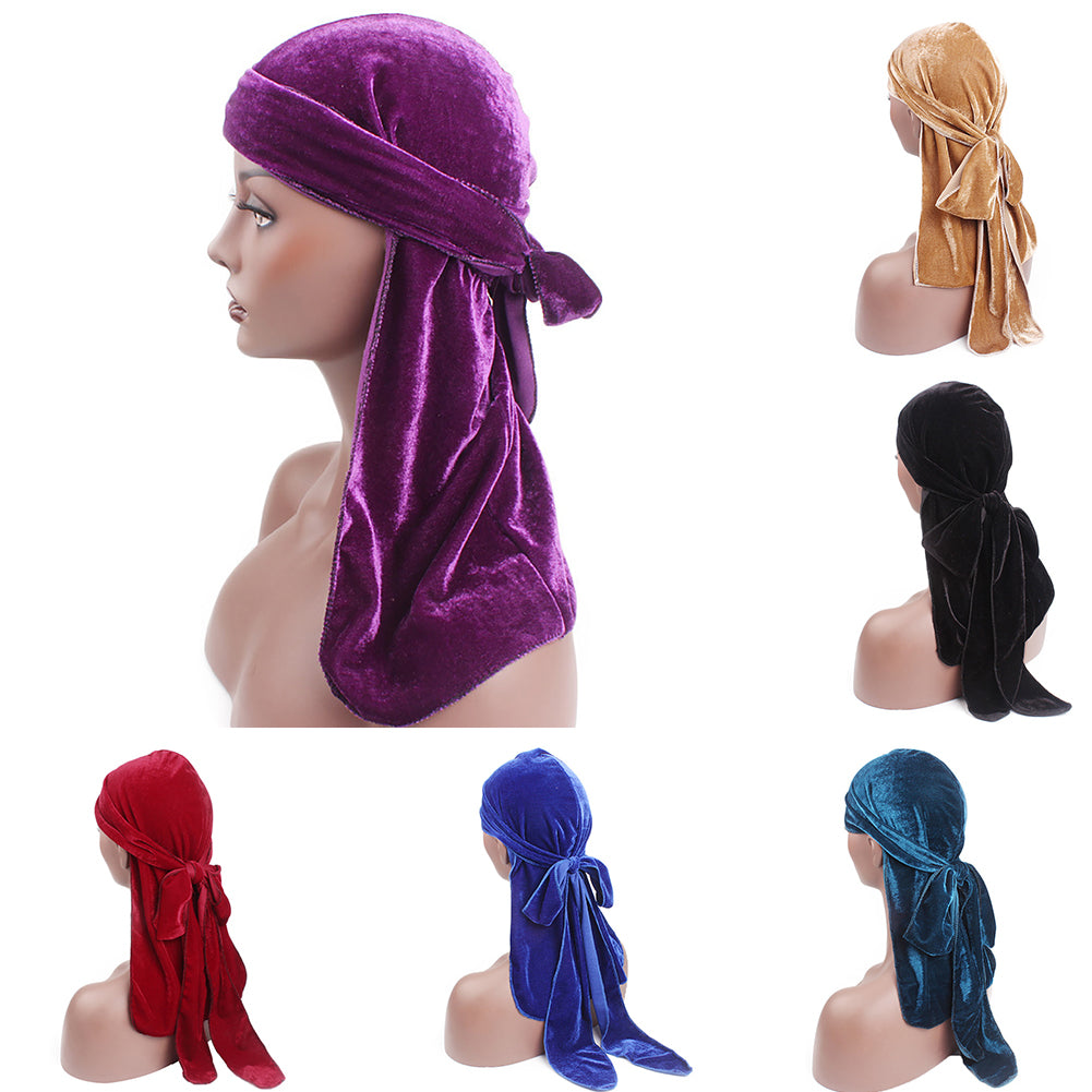 Velvet Unisex Hair Loss Cancer Chemo Hat Muslim Beanie Turban Head Wrap Cap