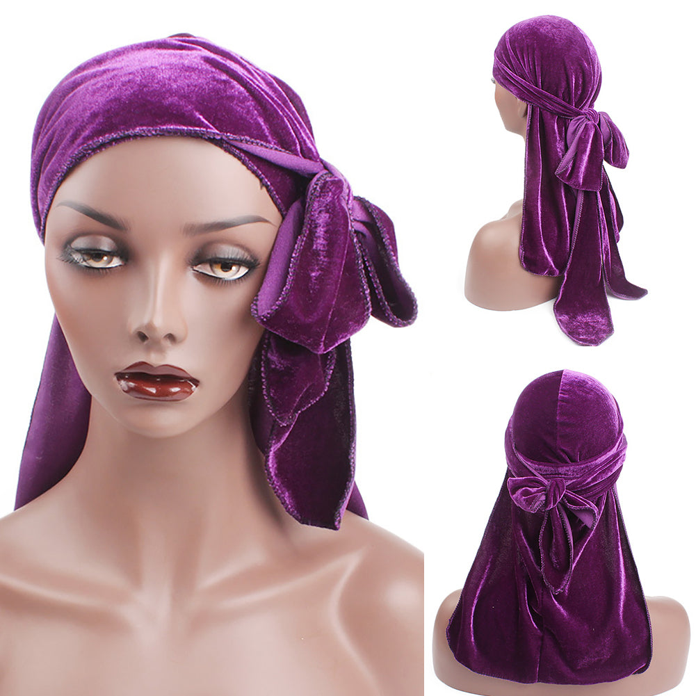 Velvet Unisex Hair Loss Cancer Chemo Hat Muslim Beanie Turban Head Wrap Cap