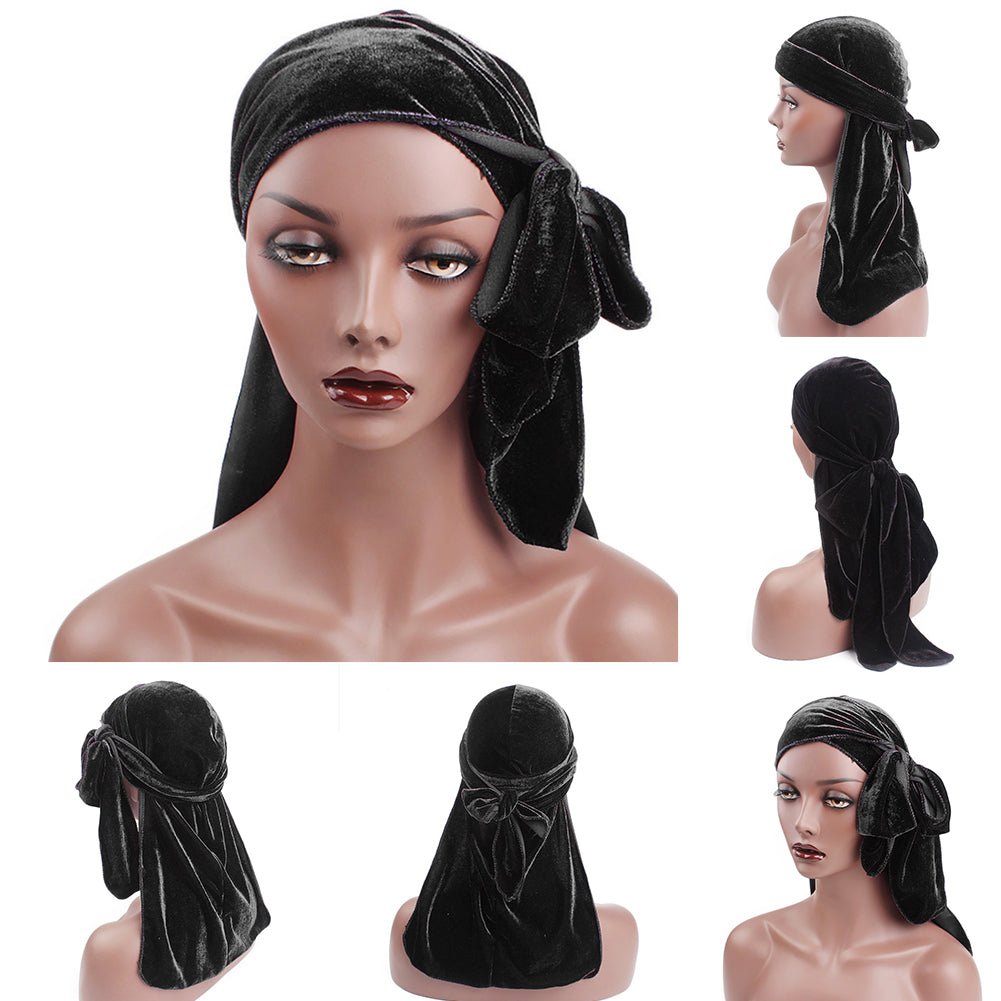 Velvet Unisex Hair Loss Cancer Chemo Hat Muslim Beanie Turban Head Wrap Cap