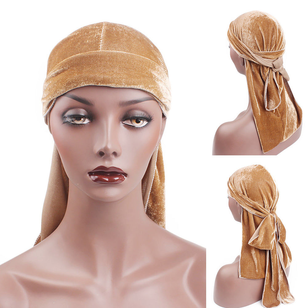 Velvet Unisex Hair Loss Cancer Chemo Hat Muslim Beanie Turban Head Wrap Cap