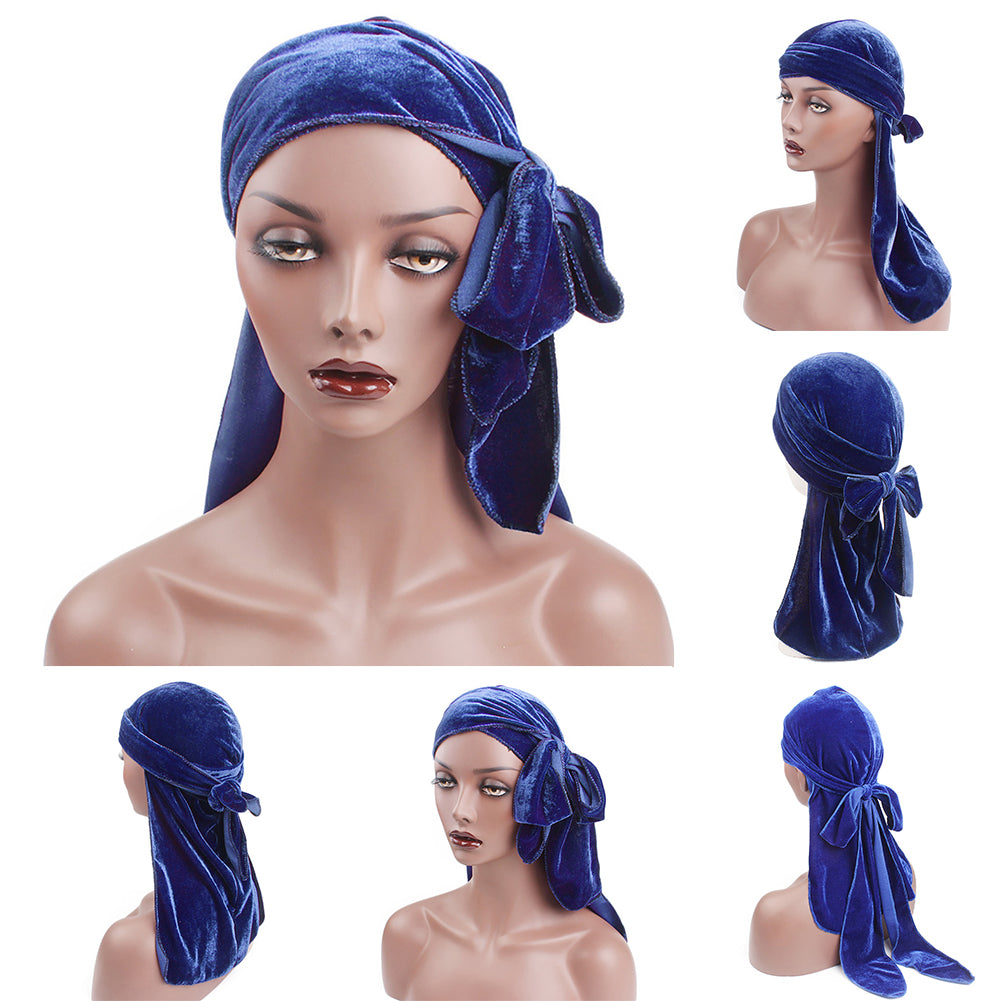 Velvet Unisex Hair Loss Cancer Chemo Hat Muslim Beanie Turban Head Wrap Cap