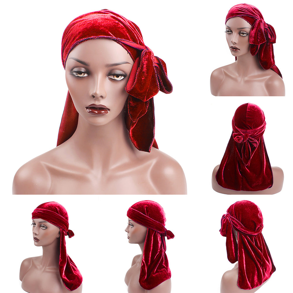 Velvet Unisex Hair Loss Cancer Chemo Hat Muslim Beanie Turban Head Wrap Cap