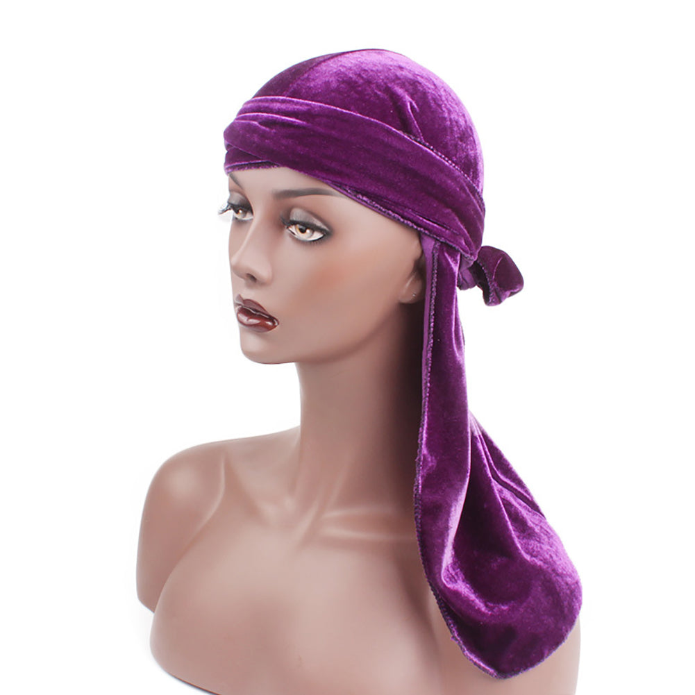 Velvet Unisex Hair Loss Cancer Chemo Hat Muslim Beanie Turban Head Wrap Cap