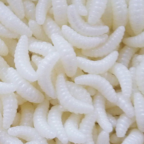 50 Pcs Soft Silicone Mealworms Maggot Grub Worm Fishing Lures Bait Tackle