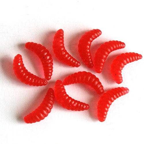 50 Pcs Soft Silicone Mealworms Maggot Grub Worm Fishing Lures Bait Tackle